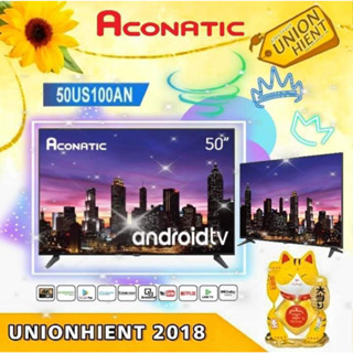 [6.6ใส่โค้ดลด( 66LIFE120) (7LIFE66 ]Aconatic LED Android TV 4K HDR แอนดรอยทีวี 50 นิ้ว รุ่น 50US100AN + รองรับการสั่งการ