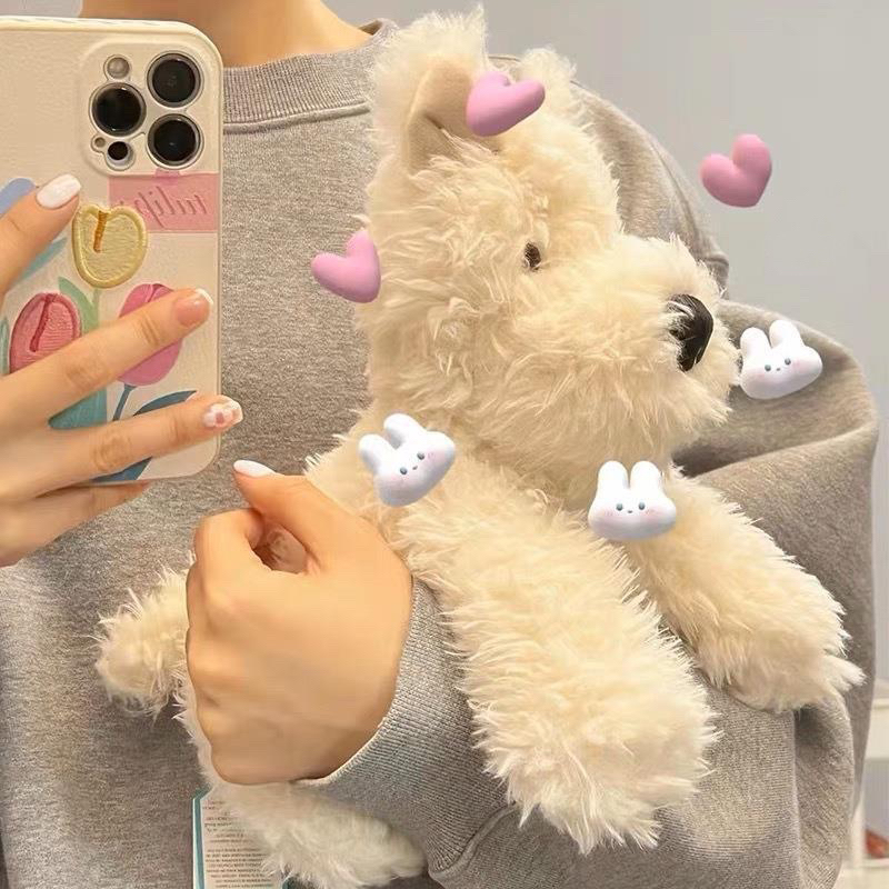 blinkgirl พร้อมส่ง ตุ๊กตาน้องหมา สีขาวนุ่มๆน่ารักๆ มี 3 ขนาด พร้อมส่งในไทย