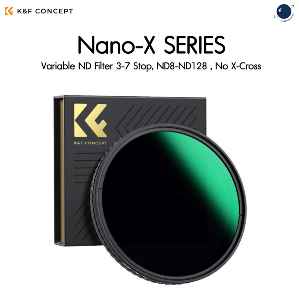 K&F 49-82mm Nano-X Variable ND Filter ND8-ND128 (3-7 Stop), No X-Cross ประกันศูนย์ไทย 2 ปี