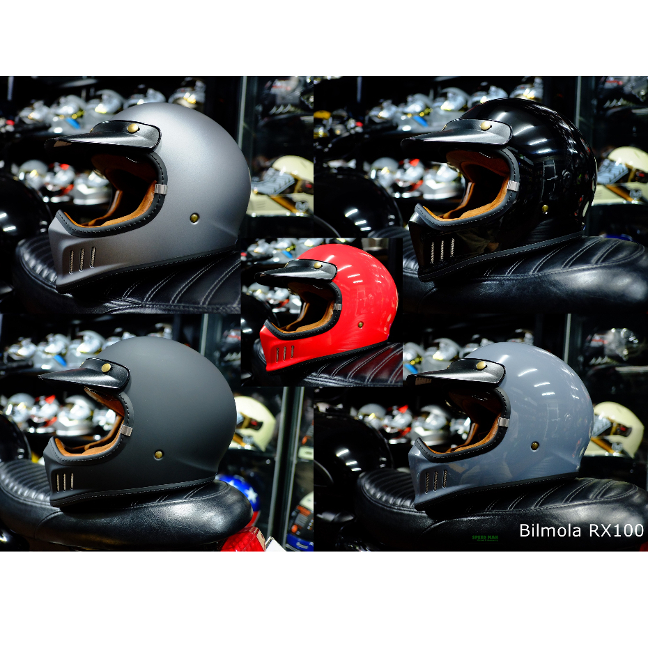 ลด 100บาท Bilmola รุ่น RX100 หมวกกันน็อค Bilmola RX100 มีแว่นกันแดดขนาดใหญ่ด้านในสี Light smoke มองช