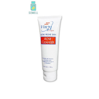 Vin 21 Acne Cleanser วิน21 โฟมล้างหน้า ควบคุมความมัน ป้องกันการเกิดสิว ขนาด 100 กรัม