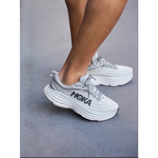 HOKA ONE ONE Bondi 8 gray gentleman Woman ของแท้ 100 % style รองเท้าแตะ