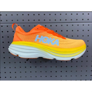 HOKA ONE ONE Bondi 8 orange gentleman Woman ของแท้ 100 % style รองเท้าแตะ