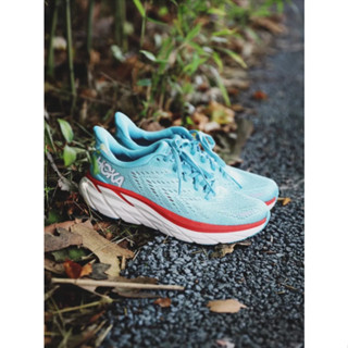 HOKA ONE ONE Clifton 8  Mint blue gentleman Woman ของแท้ 100 % style รองเท้าแตะ