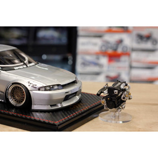 รถโมเดล 1/18 PANDEM GT-R (BCNR33) Silver With Engine