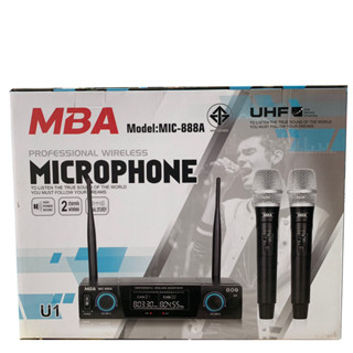 MBA รุ่น MIC-888A U1 คลื่น UHF ไมค์ลอยคู่ ไร้สาย ดูดเสียงดี