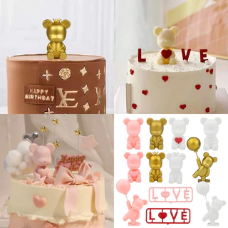 [E01หมีมงกุฎ] [ส่ง 1-2 วัน] ตุ๊กตาหมี ตุ๊กตาเค้ก มงกุฎหมี สําหรับตกแต่งเค้กวันเกิด