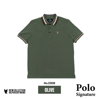 Memo By AEIOU เสื้อโปโล🟩  สีเขียวโอลีฟ Memo🦊 Premium Polo Signature สินค้าลิขสิทธิ์แท้ OLIVE