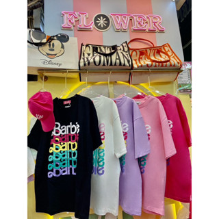 🌸Hot! Hit! เสื้อยืด Barbie ทรงโอเว่อร์ไซส์  รอบอก 46-48” ยาว 29” T-Shirts Cotton 100%