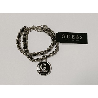 สร้อยข้อมือสีเงิน2เลเยอร์ guess แท้