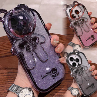 เคสกล้องหมีเงาเพชร เคสนิ่มกันกล้อง สำหรับรุ่น ไอโฟน  รุ่น  i11,i12,12promax,i13,13promax, i14 ,14promax