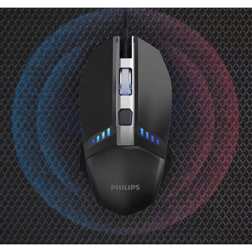 Philips SPK9401เมาส์แบบมีสาย USB สำหรับเล่นเกม แล็ปท็อปสำหรับเล่นเกม เดสก์ท็อป โฮมออฟฟิศ ธุรกิจ