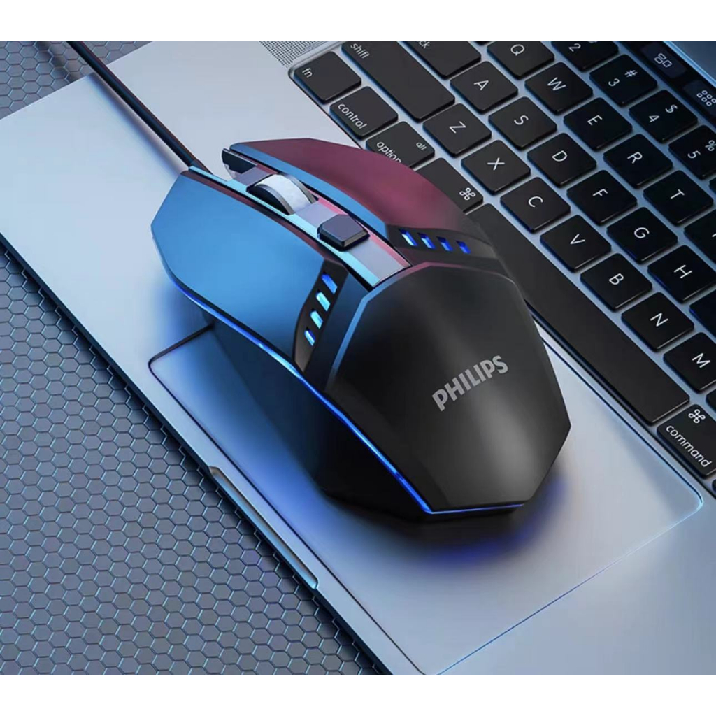 Philips SPK9401เมาส์แบบมีสาย USB สำหรับเล่นเกม แล็ปท็อปสำหรับเล่นเกม เดสก์ท็อป โฮมออฟฟิศ ธุรกิจ