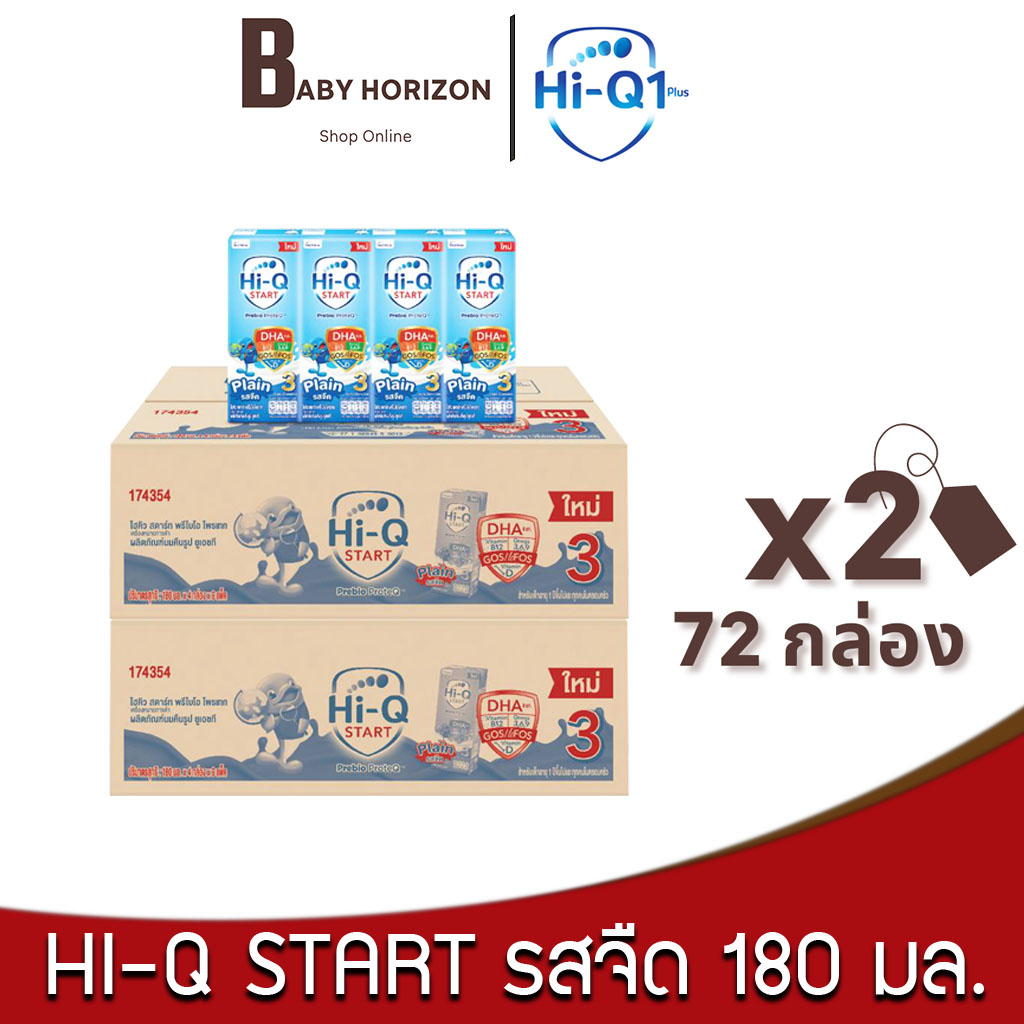 [ ส่งฟรี ]ไฮคิว1พลัส Hi-Q1Plus (สูตร3)  นมUHT รสจืด ขนาด 180มล. (72กล่อง / 2ลัง) ไฮคิว1สูตร3 : นมยกล