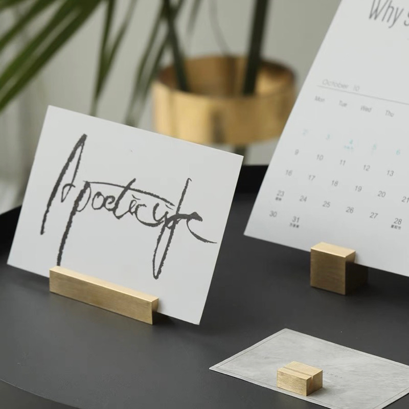 พร้อมส่ง⚜️(6 แบบ) ที่เสียบบัตรทองเหลือง ฐานใส่นามบัตร การ์ด ป้าย แท่นโชว์รูปภาพ โน๊ต ตั้งโต๊ะ ตกแต่ง