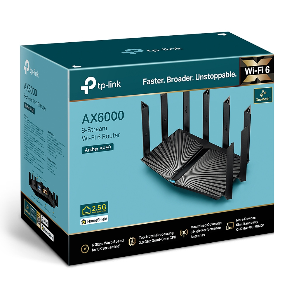 TP-LINK ARCHER-AX80 V.1 Router Wireless AX6000 Router with 2.5G