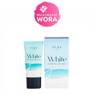 PURE White Strawberry Sunscreen SPF 50 PA+++ กันแดดเพียว กันแดดผสมรองพื้น [20 g.]