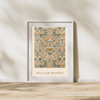 พร้อมส่ง 💥 กรอบรูป รูปภาพติดผนัง แต่งห้อง William Morris 30 x 40 cm. (WE) กรอบลอย