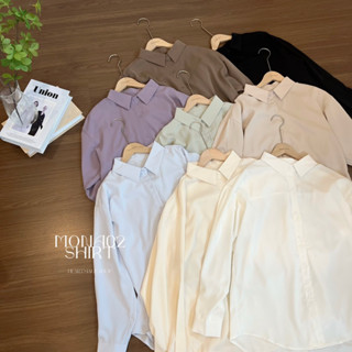 mona shirt (02)🧸🛒(สินค้าพร้อมส่ง)เสื้อเชิ๊ตโอเวอรืไซส์ผ้าใส่สบายสวยทุกสี