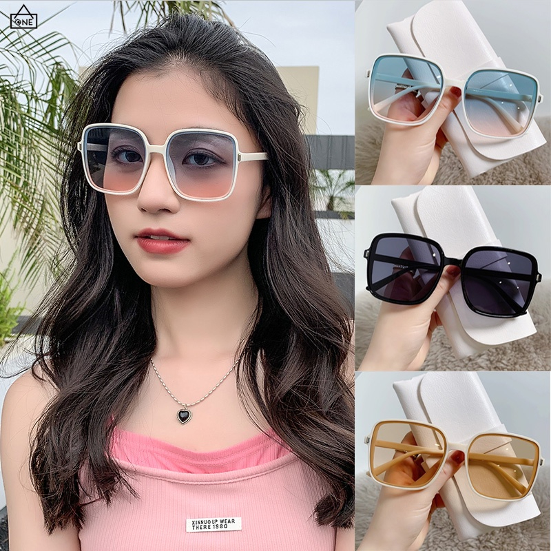 COD❤️แว่นตากันแดดแฟชั่นสไตล์วินเทจUV400ป้องกันรังสียูวีแว่นตาทรงสี่เหลี่ยมสไตล์เกาหลีแว่นกรองแสงผู้ชายและผู้หญิง-a.one