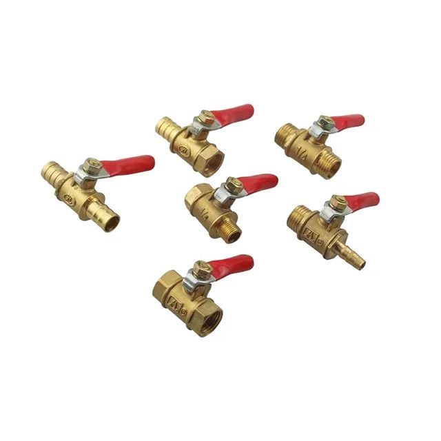 มินิบอลวาล์วลม บอลวาล์วมินิ งานทั่วไป ขนาด 1/4″(2หุน) แบบ เกลียวนอก เกลียวใน และ เสียบสายยาง ใช้กับลม