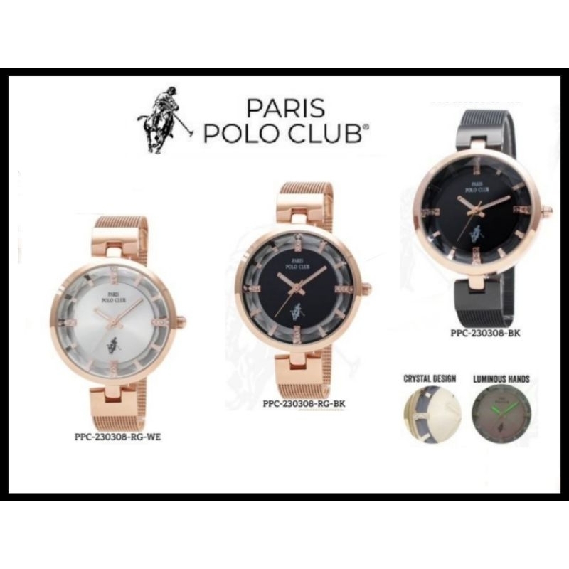 Paris Polo Club นาฬิกาผู้หญิง สายสเตนเลส รุ่น PPC-230308