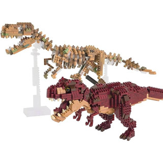 [เฉพาะ Amazon.co.jp] Nanoblock Dinosaur Deluxe Edition Tyrannosaurus Rex &amp; Tyrannosaurus Skeleton Model Set 2 ชิ้น A004