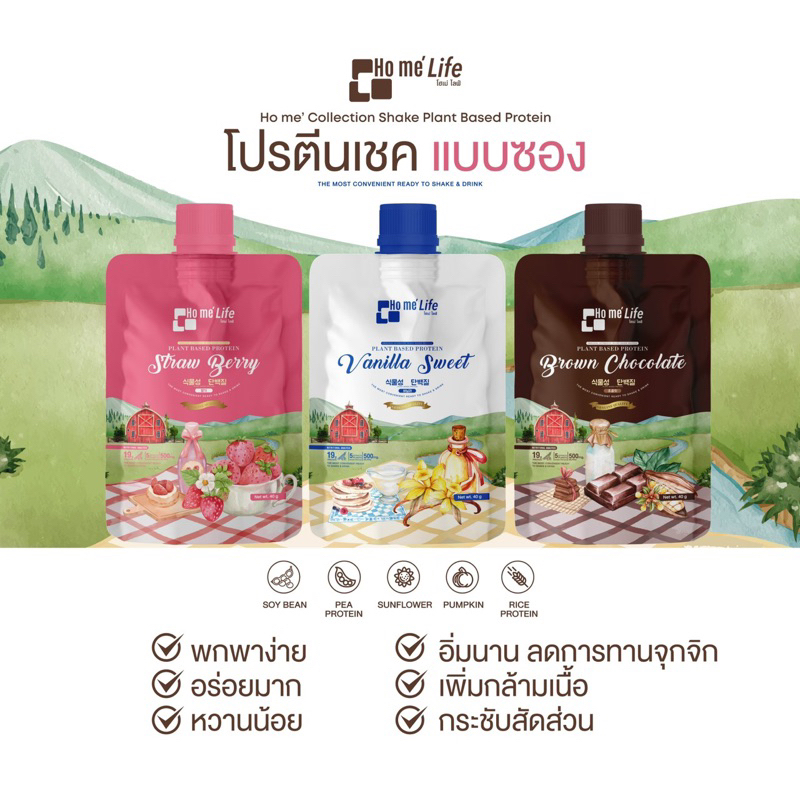 Ho mé Collection Shake Plant Based Protein โฮเม่ ไลฟ์ คอลเลคชั่น เชค โปรตีนจากพืช