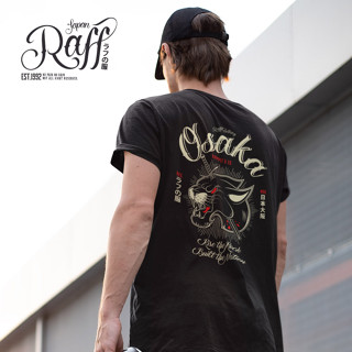 RAFF CLOTHING เสื้อยืดผู้ชาย เสื้อยืด คอกลม แขนสั้น พิมพ์ลาย osaka