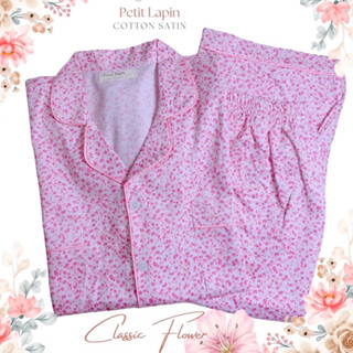 ชุดนอนผู้ใหญ่ รุ่นแขนสั้น ขาสี่ส่วน  Size L แบรนด์ Petit Lapin