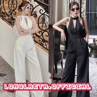 Jumpsuit จั้มสูทขายาว ผูกโบว์คอหลัง ซิปหลัง ทรงสวยใส่แล้วหุ่นดี ชูก้า