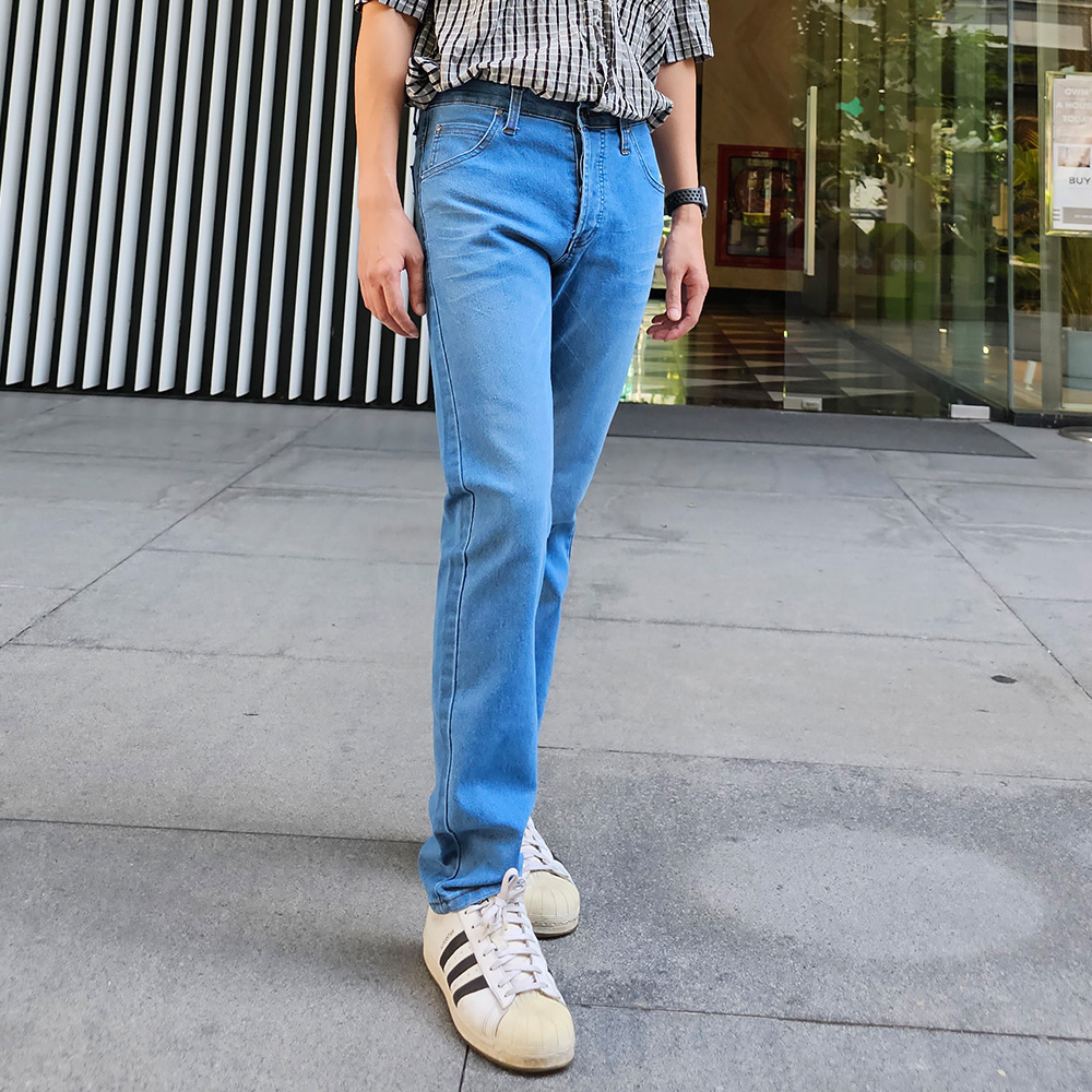 ใส่โค้ด GDZDEC1 ลด 15% Golden Zebra Jeans กางเกงยีนส์ชายผ้ายืดทรงขากระบอกเล็กสียีนส์ซีด แฟชั่นผู้ชายใส่เที่ยว #206
