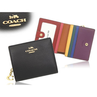 กระเป๋าสตางค์สองพับใบเล็ก ใส่แบงค์ไม่ต้องพับ ใส่บัตรและมีช่องใส่เหรียญ Coach SNAP WALLET C7849