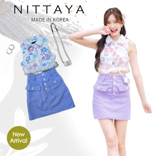 ราคาถูกที่สุด!! NITTAYA เชตเสื้อครอป+กระโปรง ช่วงปลายเสื้อแต่งด้วยขน