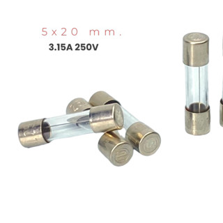 ฟิวส์แก้ว 5x20 mm 250V (5Pcs) 1.25 A / 2.5 A / 3.15 A Glass Fuse T (Slow Blow) ELU 179120