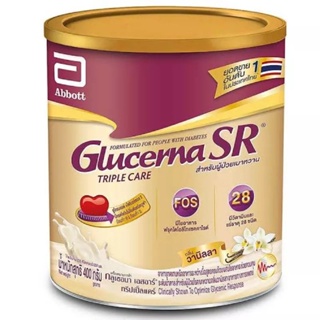 💥พร้อมส่ง📌Glucerna SR กลูเซอนา เอสอาร์ รสวานิลลา 400g. สำหรับผู้ป่วยเบาหวาน