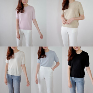 Sweet pea top เพียง 450.- เสื้อไหมพรมทอนุ่มนิ่มมาก ทรงสวยใส่สบาย ไม่รัดรูป ทรงแขนรุ่นนี้ใส่แล้วดูเล็กเรียว