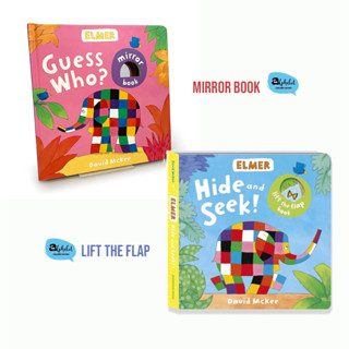 [หนังสือ เด็ก] Elmer: Guess Who? (Mirror Book) , Elmer Hide and Seek (Lift The flap) Board book  0+ปี