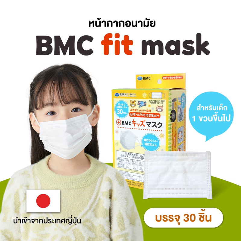 maskสำหรับเด็กนำเข้าจากญี่ปุ่น(bmc)ของเเท้เเน่นอนกันpm2.5ดีมาก(lotใหม่ล่าสุด)