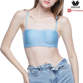 Wacoal ชุดชั้นใน บราเกาะอก Body Bra สีฟ้า (PE) รุ่น WB3B53 มีโครง 1/2 Cup สลับสายได้ 10 แบบ ไร้ตะเข็บ เกาะแน่น เกาะอก