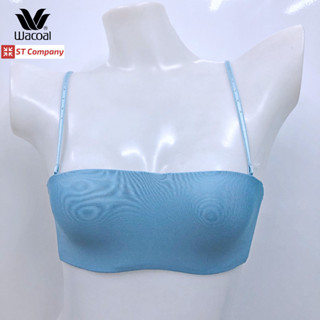 ชุดชั้นใน Wacoal บราเกาะอก Body Bra สีฟ้า (PE) รุ่น WB3B53 มีโครง 1/2 Cup สลับสายได้ 10 แบบ ไร้ตะเข็บ เกาะแน่น เกาะอก