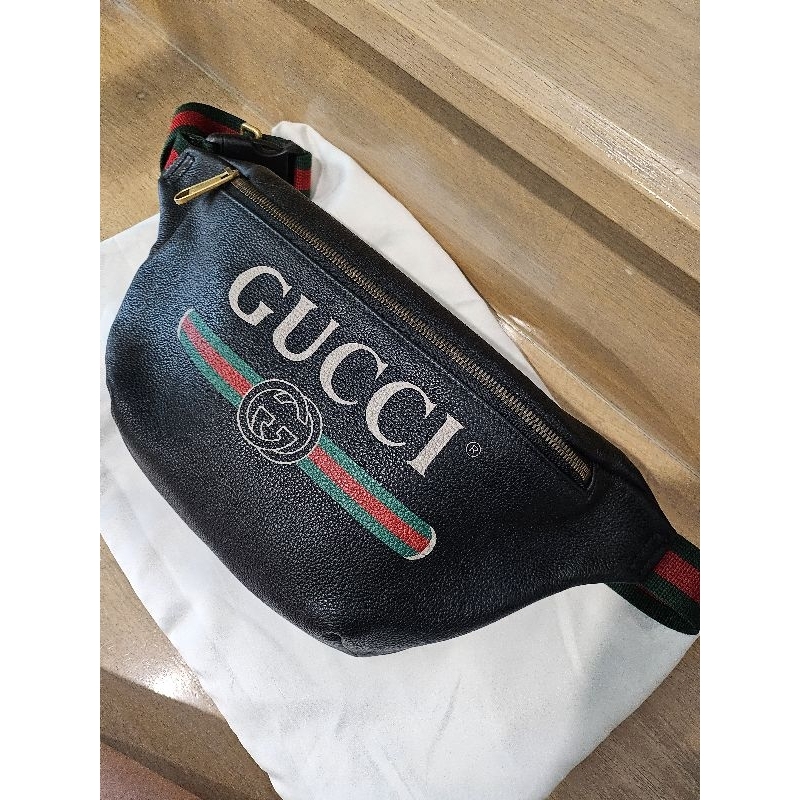 Used Gucci Belt bag สีดำใบใหญ่