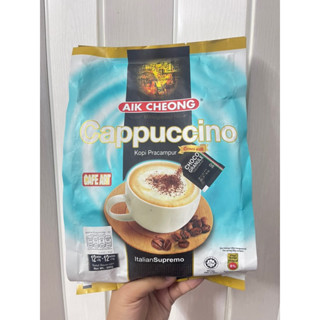 AIK CHEONG ☕️คาปูชิโน่ 3in1 ขนาด 12 ซอง ถุงฟ้าอ่อน Coffee เอ็กชอง กาแฟ Cappuccino 25g x 12sticks