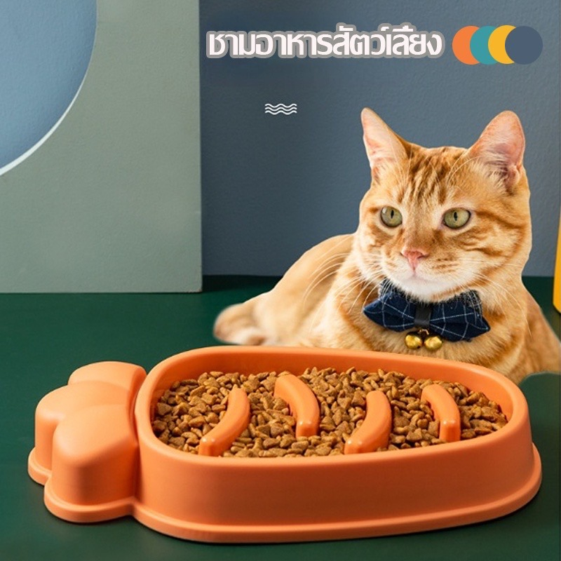 ชามอาหารสัตว์เลี้ยง ชามฝึกให้ทานช้าลง ลดการสำลัก รูปที่ 2