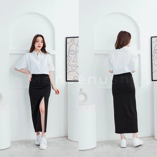 เสื้อนักศึกษาทรงบอย แขนกระบอก หลังว่าง ไซส์ 34”-56” สีขาวนวล เสื้อนิสิต มีรังดุม