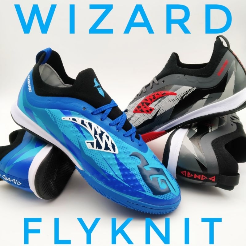 (GRANDลิขสิทธิ์💯)ไซส์ 38-45 รองเท้าฟุตซอล Grand Sport Wizard Flyknit ตัวท๊อป พื้นชั้นกลางไฟล่อนเบา ไซส์เด็ก-ผู้ใหญ่