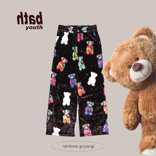 [DiaryTools] พรีออเดอร์ YOUTHBATH BEAR VELOUR GRAPHIC PANTS_BLACK