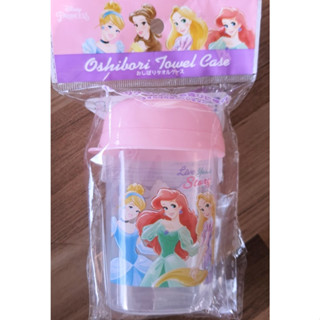 Disney Princess Oshibori Towel Case กล่องใส่ของมีฝาปิด พกพา รวมเจ้าหญิง ดิสนีย์ ของแท้จากญี่ปุ่น Size : 10.5 x 6.4 cm