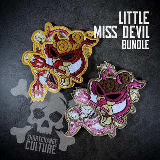 ตัวรีดติดเสื้อ ตัวรีดลายปัก Little Miss Devil Patch Bundle