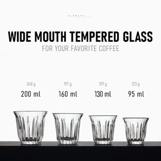 ★ [ A L K M Y T H ] แก้วกาแฟ Wide Mouth Tempered Glass